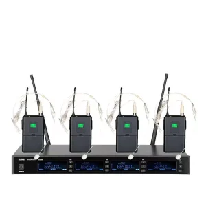 UHF 4T1 wireless microphone infrared frequency matching skin color headband waist bag