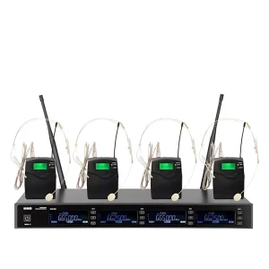 UHF 4T1 wireless microphone infrared frequency matching skin color headband waist bag