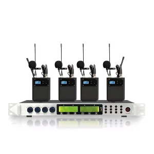 UHF 4T1 wireless microphone, infrared frequency matching, black collar clip, metal waist bag