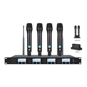 UHF 4T1 wireless microphone infrared frequency handheld charging base