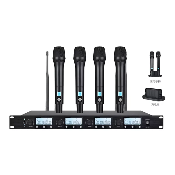 UHF 4T1 wireless microphone infrared frequency handheld charging base