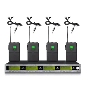 UHF 4T1 wireless microphone infrared frequency matching black collar clip