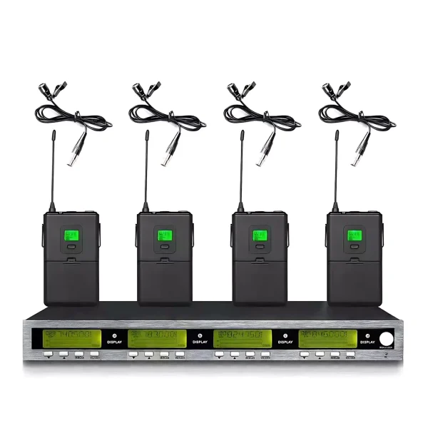 UHF 4T1 wireless microphone infrared frequency matching black collar clip