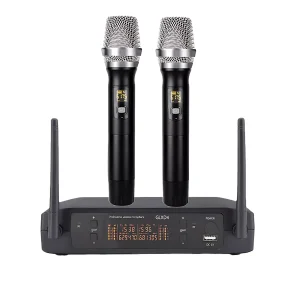 2.4G 2T1 wireless microphone Metal LED handheld