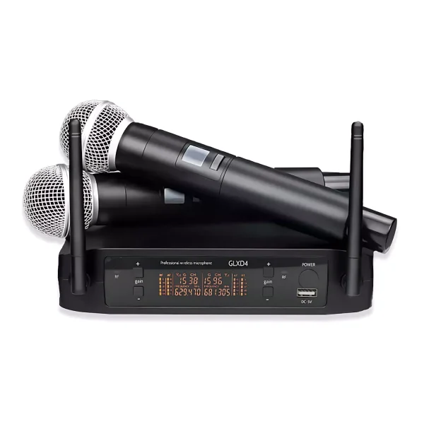 2.4G 2T1 wireless microphone charging LCD handheld