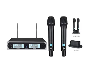 UHF 2T1 Wireless Microphone - Handheld - Wireless Charging