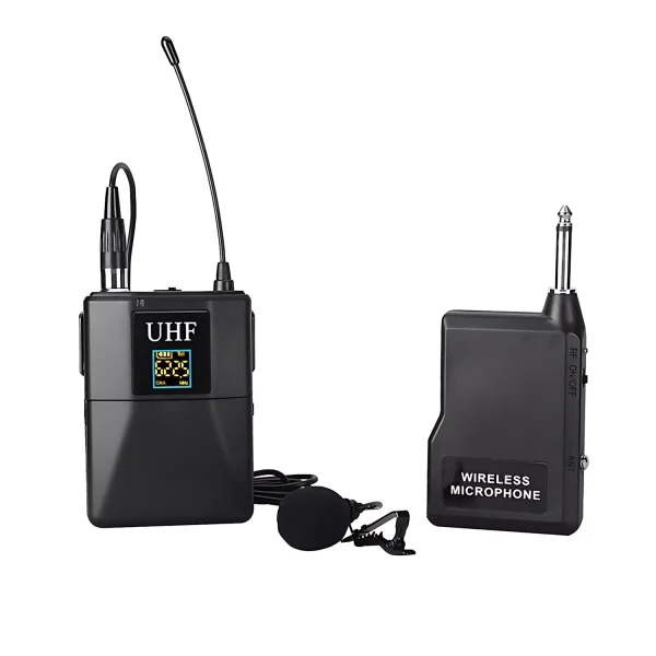 UHF 1T1  micro wireless microphone lapel black