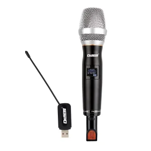 UHF  1T1 USB sound card wireless microphone black