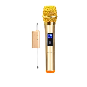 VHF micro receiver wireless microphone handheld gold