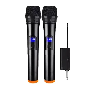 VHF 2T1 micro receiver wireless microphone handheld black
