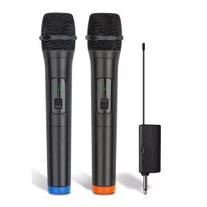2.4G 2T1 micro receiver wireless microphone handheld black
