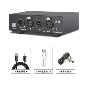 PS-002USB48V phantom power supply +USB power cable + male and female card non cable + power adapter